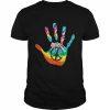 PEACE SIGN LOVE Handprint 60s 70s Tie Dye Hippie Costume Shirt Classic Men's T-shirt