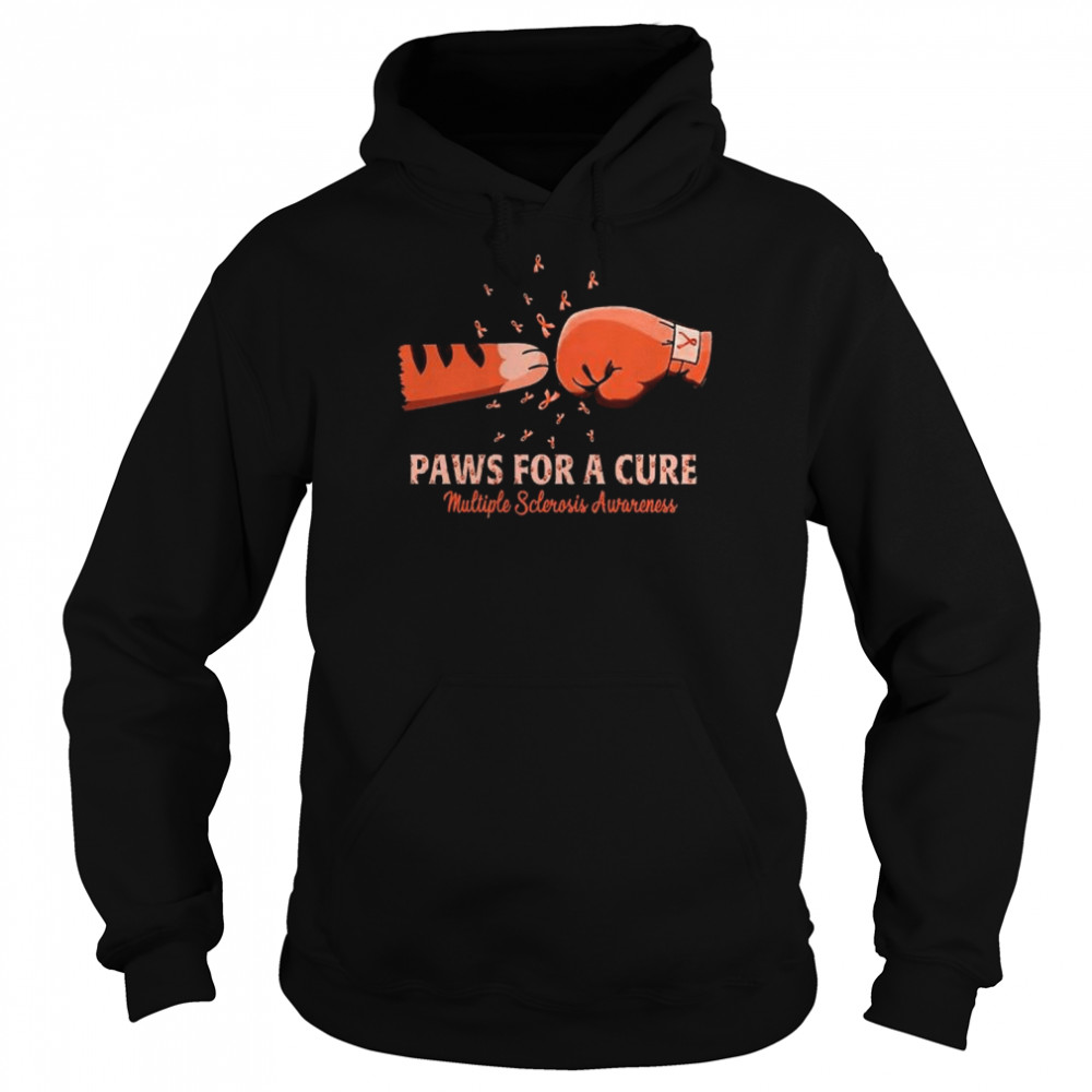 Paws for a cure multiple sclerosis awareness  Unisex Hoodie