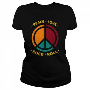 Peace Love Rock And Roll Shirt Vintage Peace Sign Sunset Shirt Classic Women's T-shirt