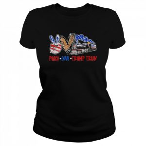 Peace love Trump train 2024 vintage American flag  Classic Women's T-shirt