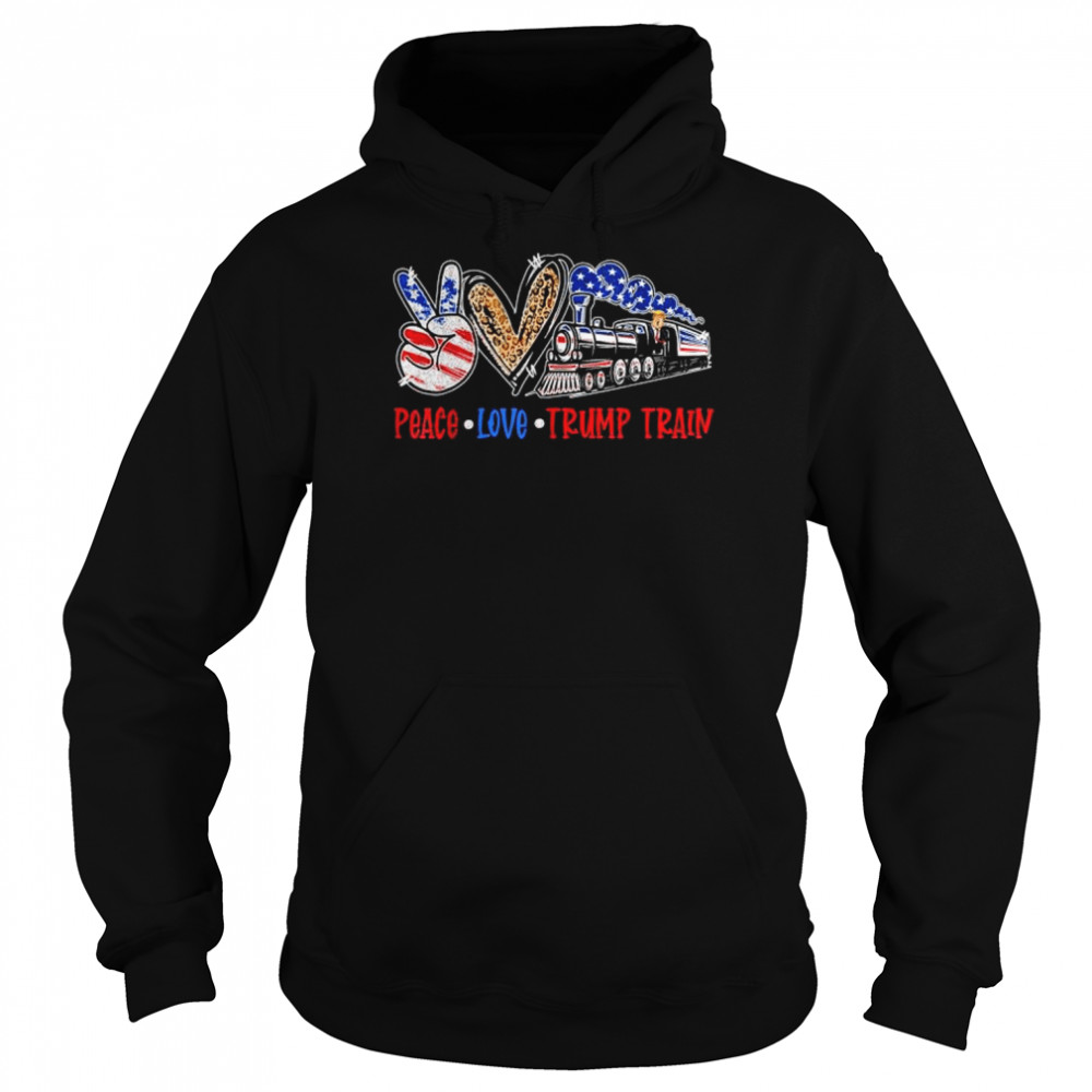 Peace love Trump train 2024 vintage American flag  Unisex Hoodie