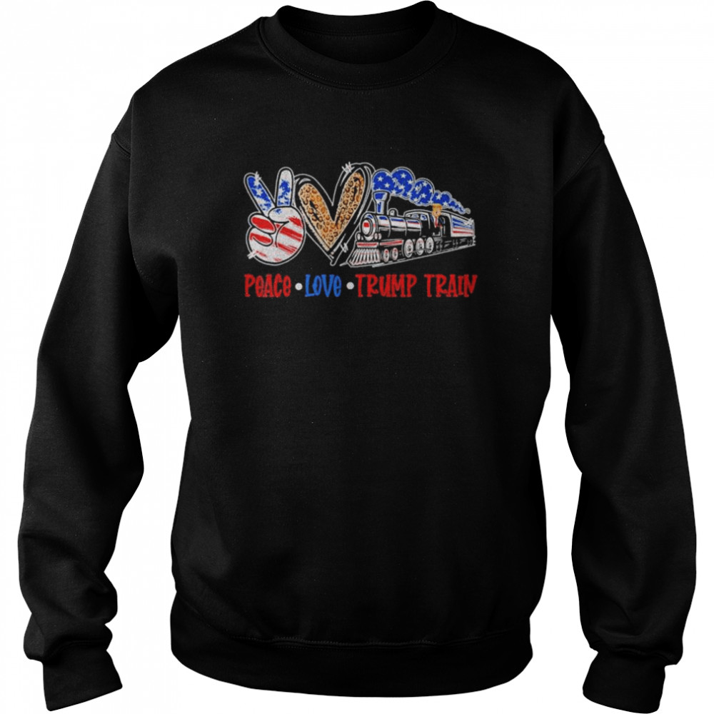 Peace love Trump train 2024 vintage American flag  Unisex Sweatshirt