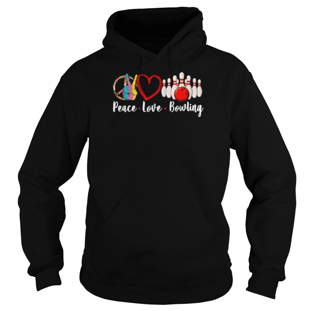 Peace love bowling sublimation  Unisex Hoodie