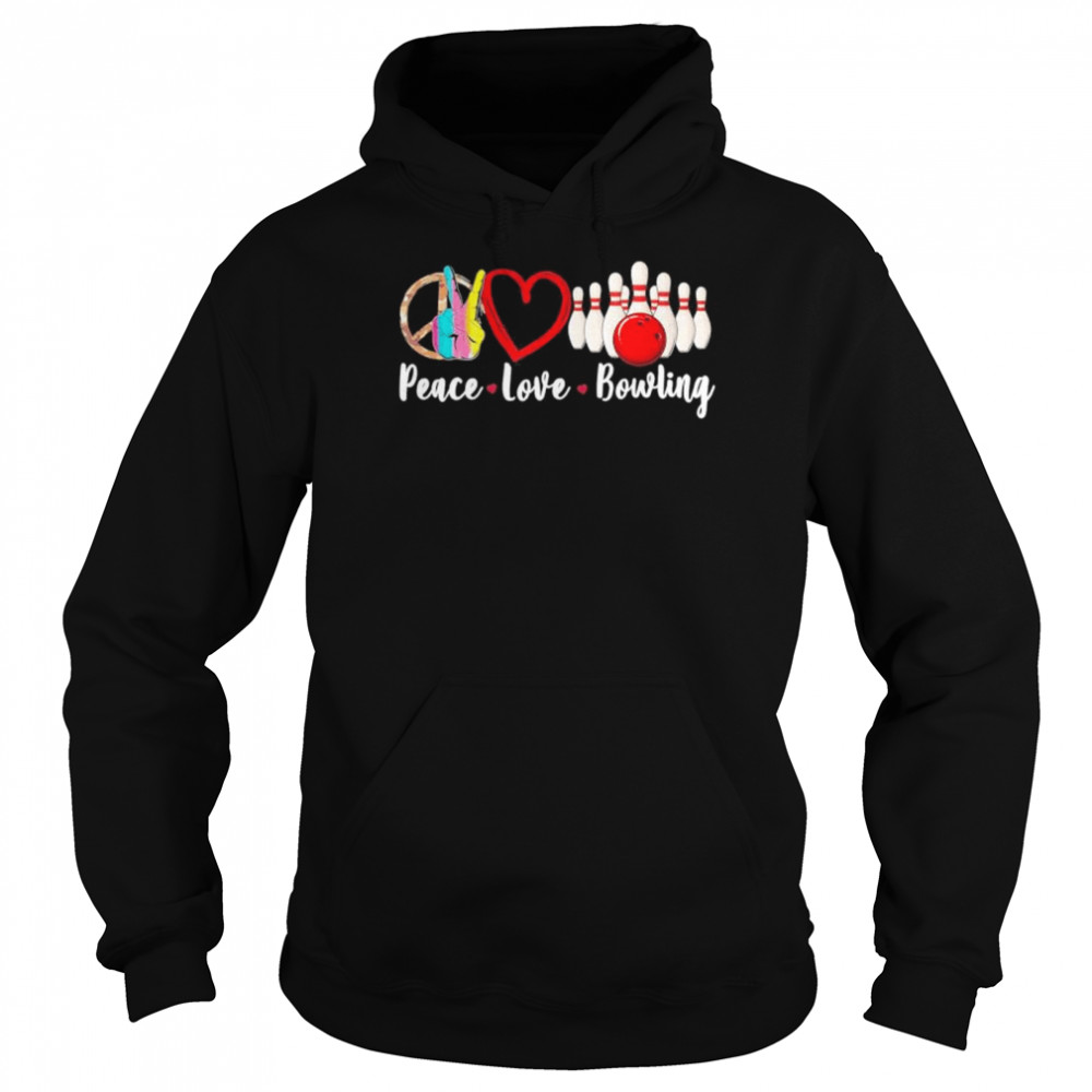 Peace love bowling sublimation  Unisex Hoodie