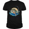 Perch sunset fishing retro Shirt Classic Men's T-shirt