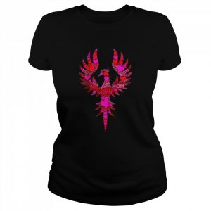 Pink Red Heart Love Mom Phoenix Bird T-Shirt Classic Women's T-shirt