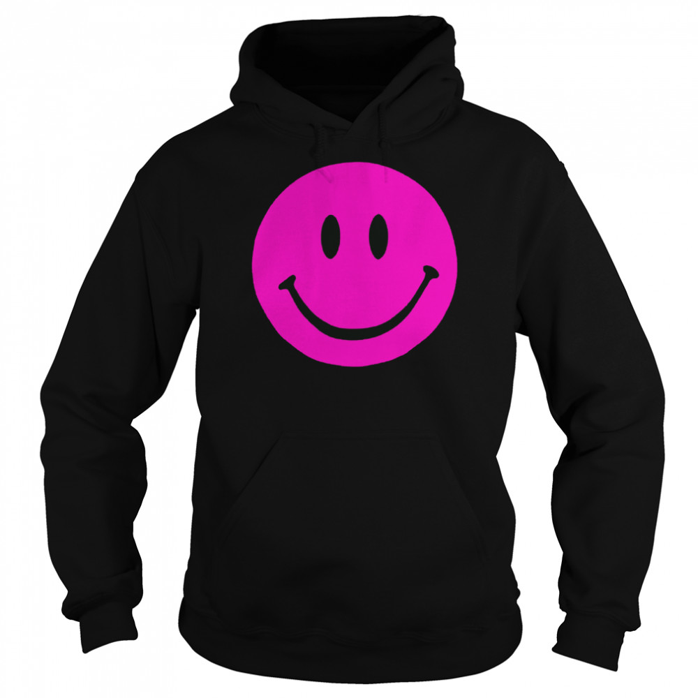 Pink Smiley Face Retro Pink Happy Face Pink Smiley Shirt Unisex Hoodie