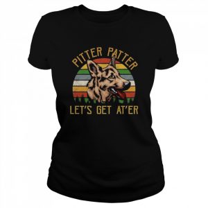 Pitter patter let’s get at’er arch german shepherd vintage  Classic Women's T-shirt