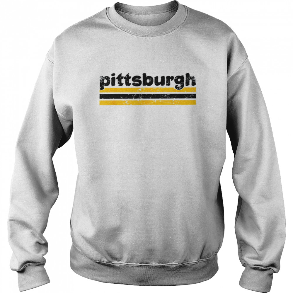 Pittsburgh Pennsylvania Three Stripe Vintage WeatheredShirt Unisex Sweatshirt