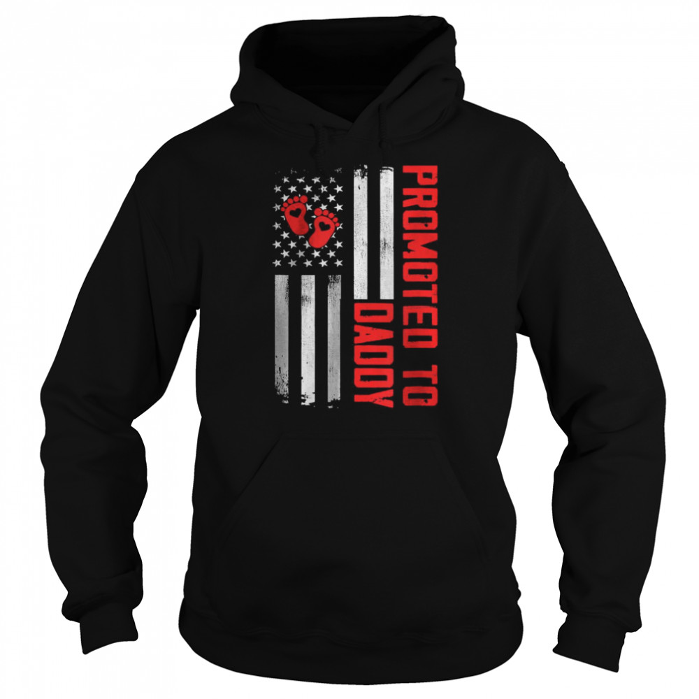 Promoted To Daddy American Flag  Unisex Hoodie