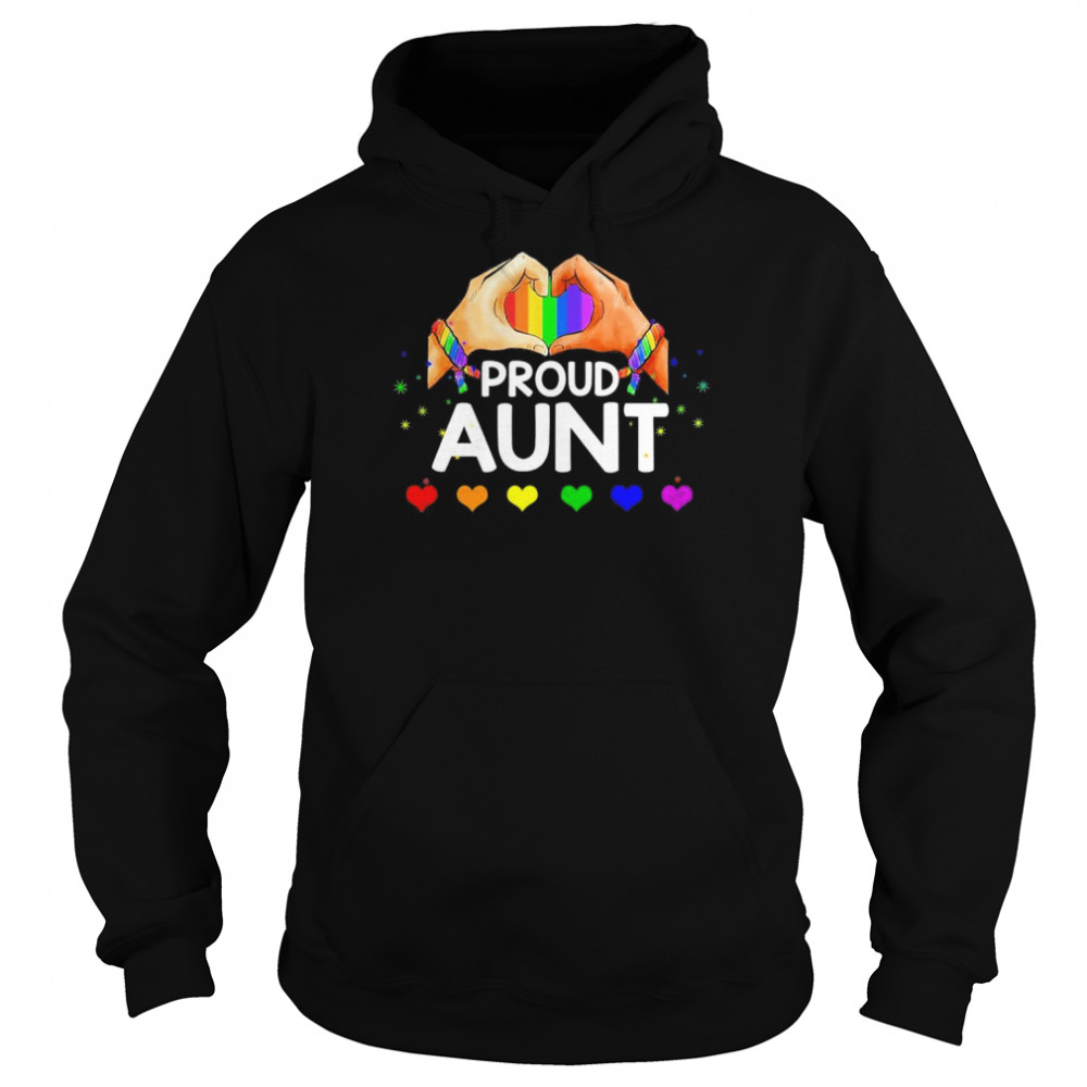 Proud Aunt LGBT Flag Gay Lesbian Pride Parades Rainbow T-Shirt Unisex Hoodie