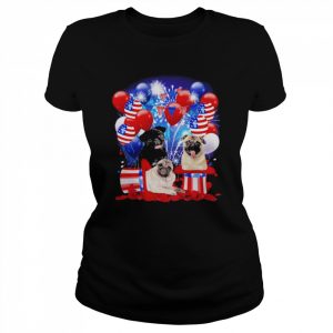 Pug Ballons Fireworks Balloons Fireworks Shirt Classic Women's T-shirt