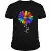 Rainbow Sunflower Love Is Love LGBT Gay Lesbian Pride T-Shirt Classic Men's T-shirt