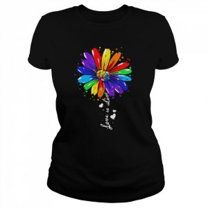 Rainbow Sunflower Love Is Love LGBT Gay Lesbian Pride T-Shirt Classic Women's T-shirt