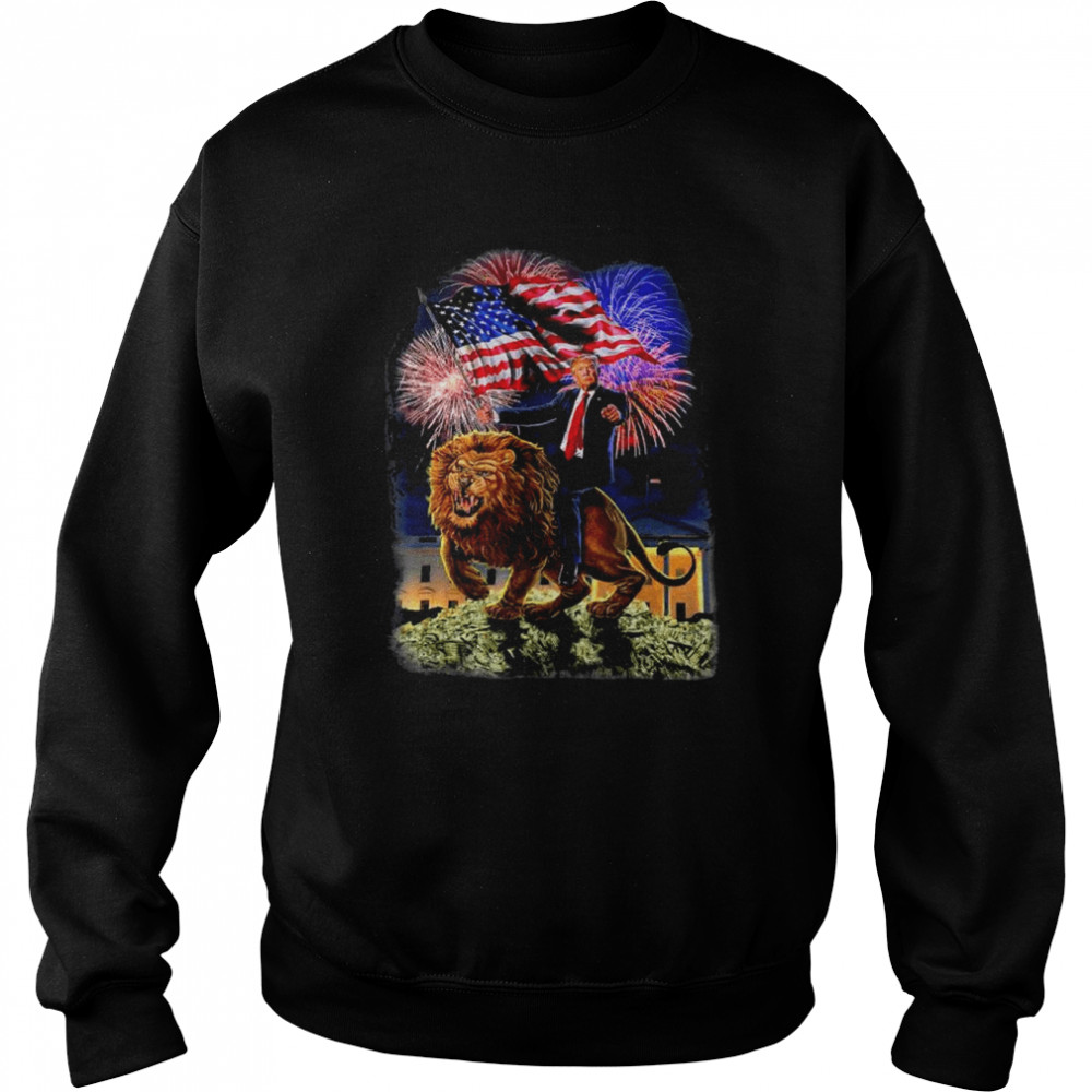 Republican president Donald Trump riding war lion  Unisex Sweatshirt