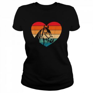 Retro Horse Heart Horseback Riding Horse Shirt Classic Women's T-shirt