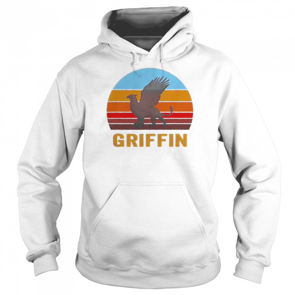 Retro Vintage Style Sunset Griffin Legendary Creature Shirt Unisex Hoodie