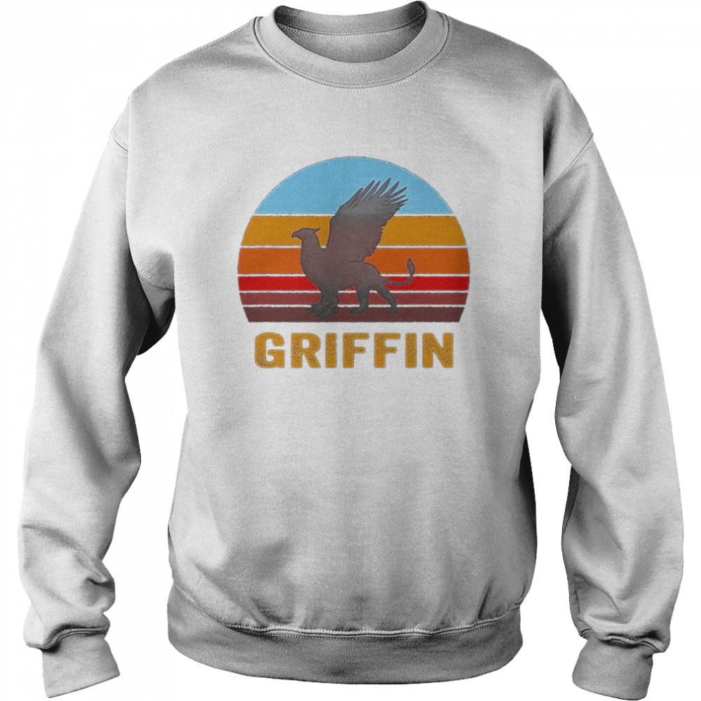 Retro Vintage Style Sunset Griffin Legendary Creature Shirt Unisex Sweatshirt