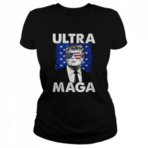 Retro grunge ultra maga Trump usa flag anti biden patriotic  Classic Women's T-shirt