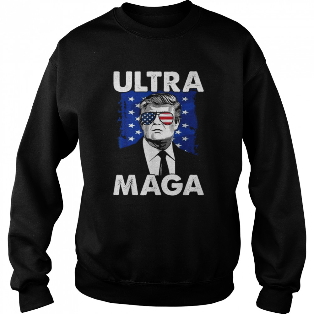 Retro grunge ultra maga Trump usa flag anti biden patriotic  Unisex Sweatshirt