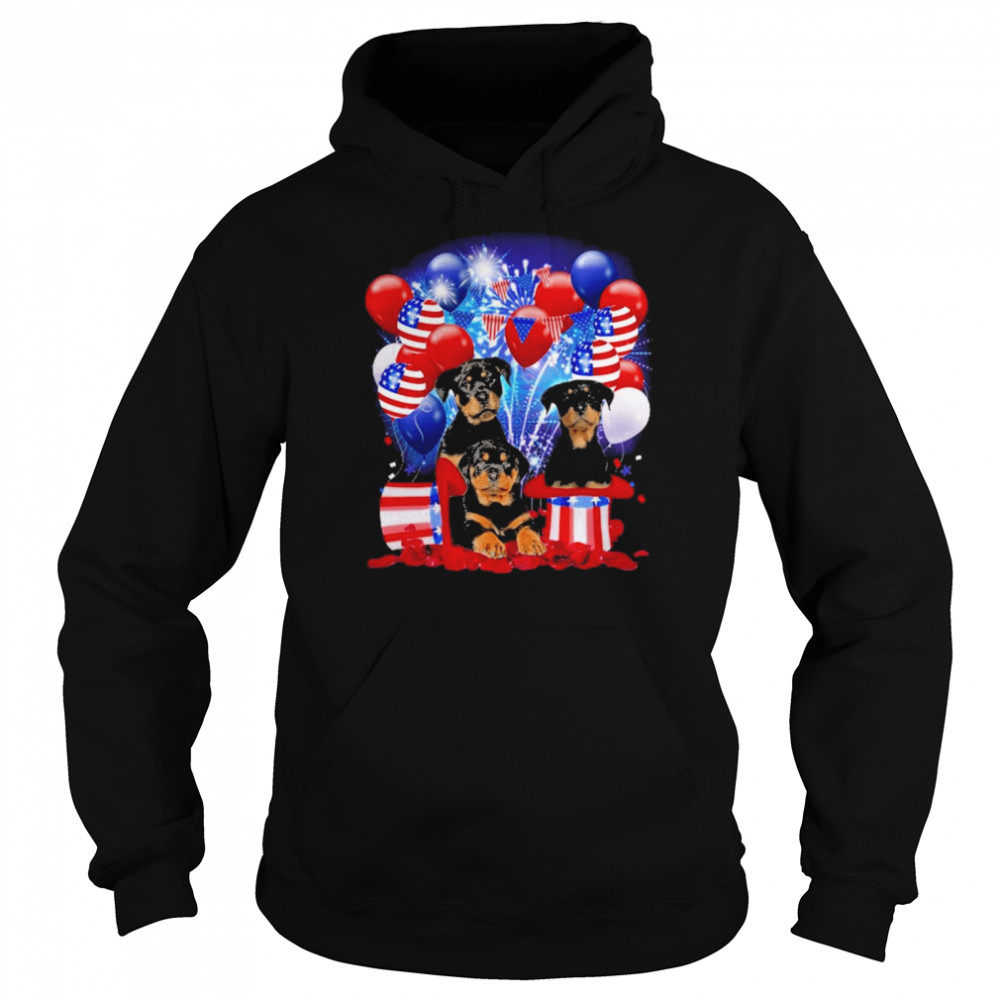 Rottweiler Balloons Fireworks Shirt Unisex Hoodie