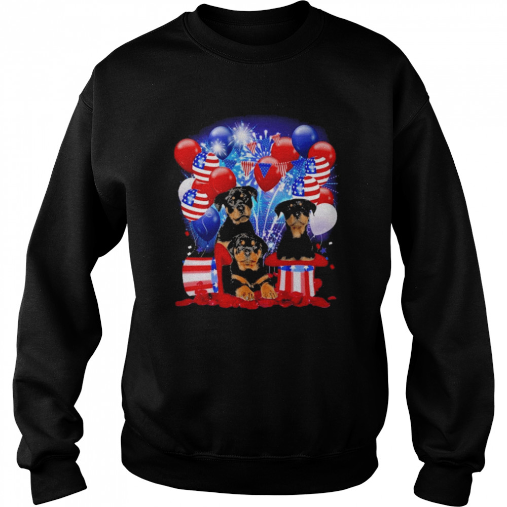 Rottweiler Balloons Fireworks Shirt Unisex Sweatshirt