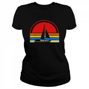 Sailing vintage retro sailboat boating boat present  Classic Women's T-shirt