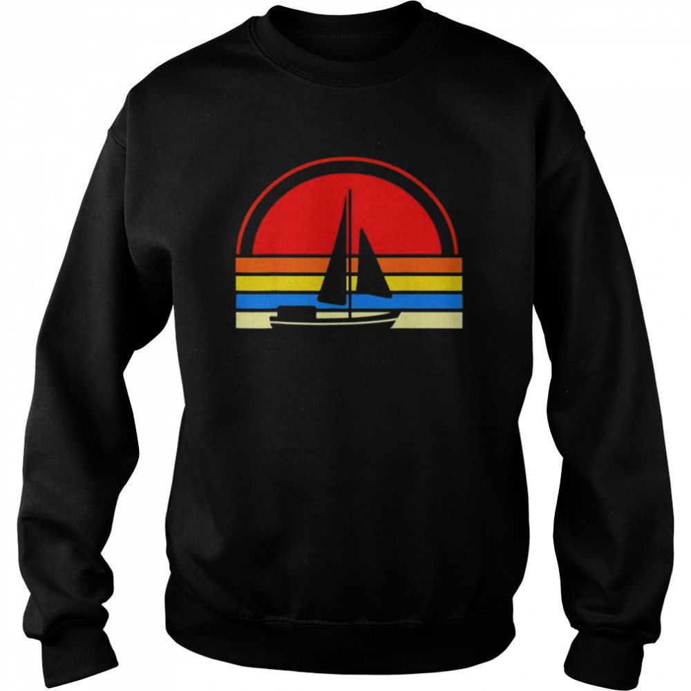 Sailing vintage retro sailboat boating boat present  Unisex Sweatshirt