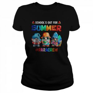 Schools Out For Summer Para Crew Gnomes Summer Vibes T-Shirt Classic Women's T-shirt