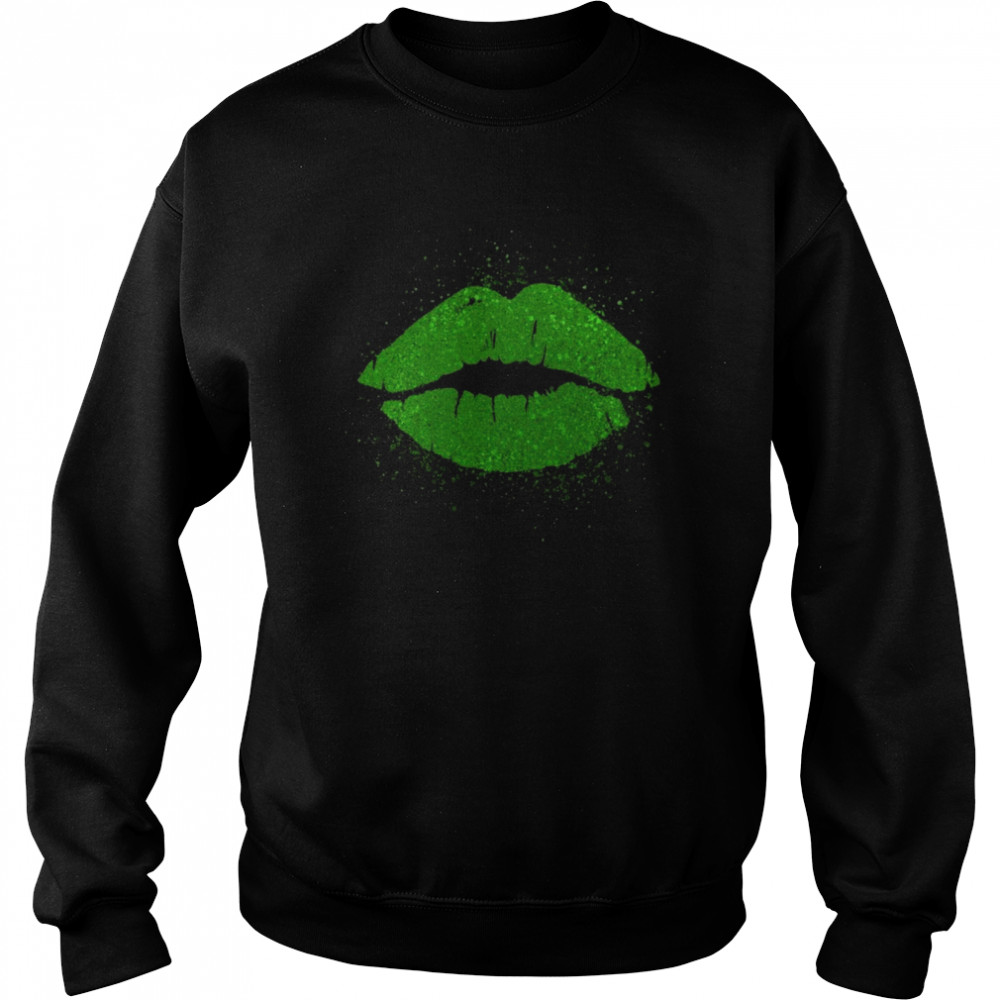 Sexy Irish Lips Kiss St Patricks Day Green Shamrock Shirt Unisex Sweatshirt