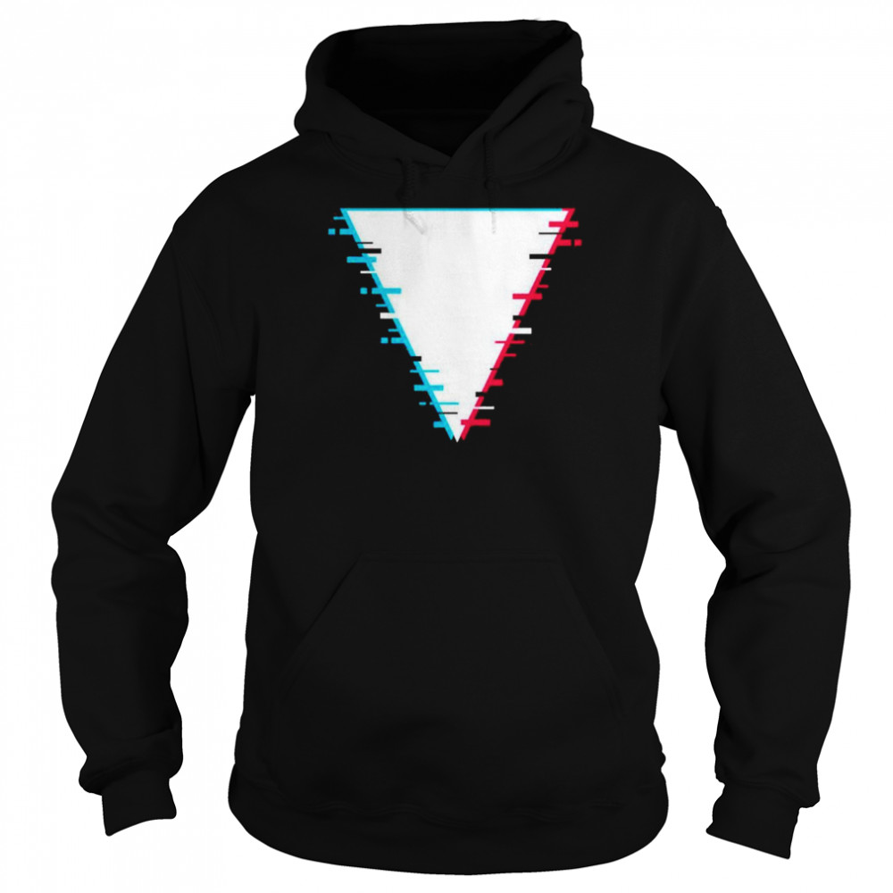 Shapes with glitch distortion effect Geometry Triangles Shirt Unisex Hoodie