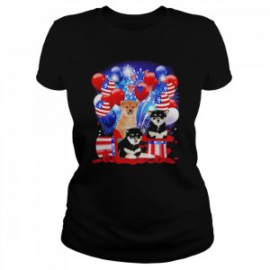 Shiba Inu Balloons Fireworks Shirt Classic Women's T-shirt