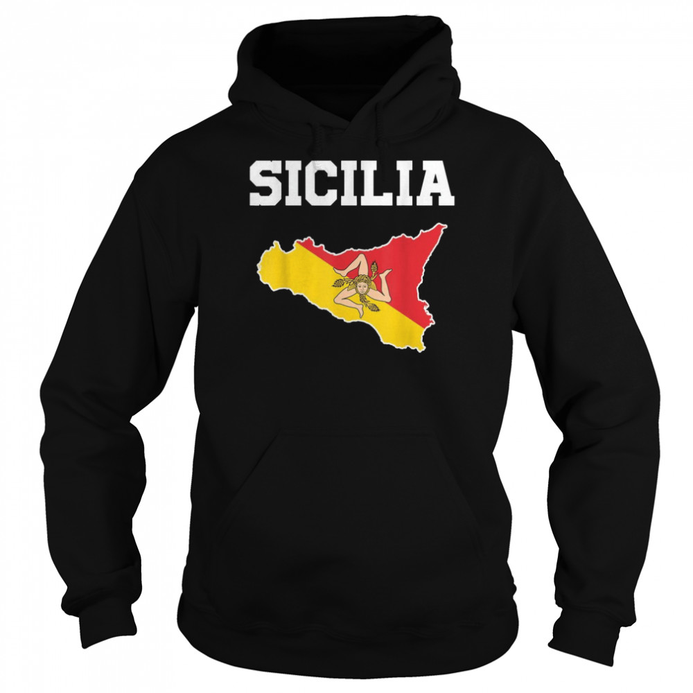 Sicily Map Sicilia Italian Sicilian Shirt Unisex Hoodie