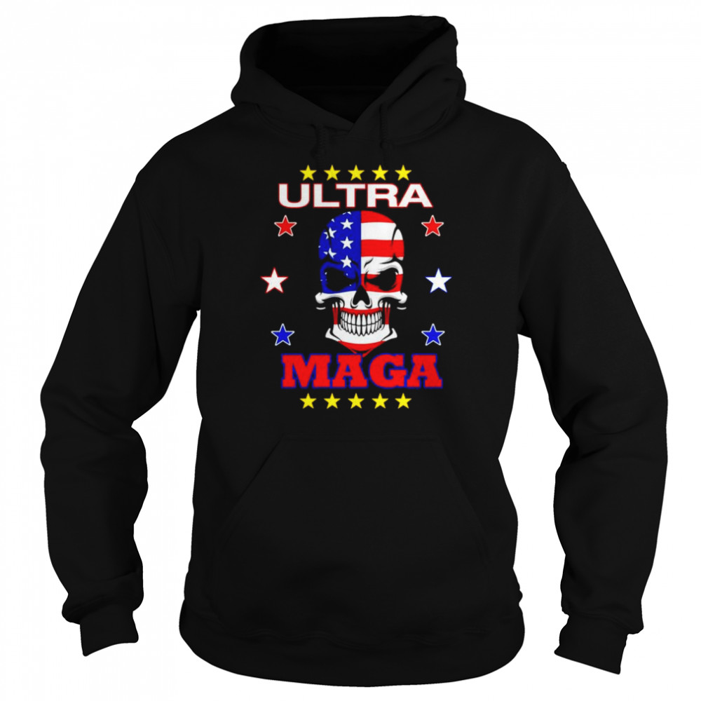 Skull American flag Ultra Maga  Unisex Hoodie