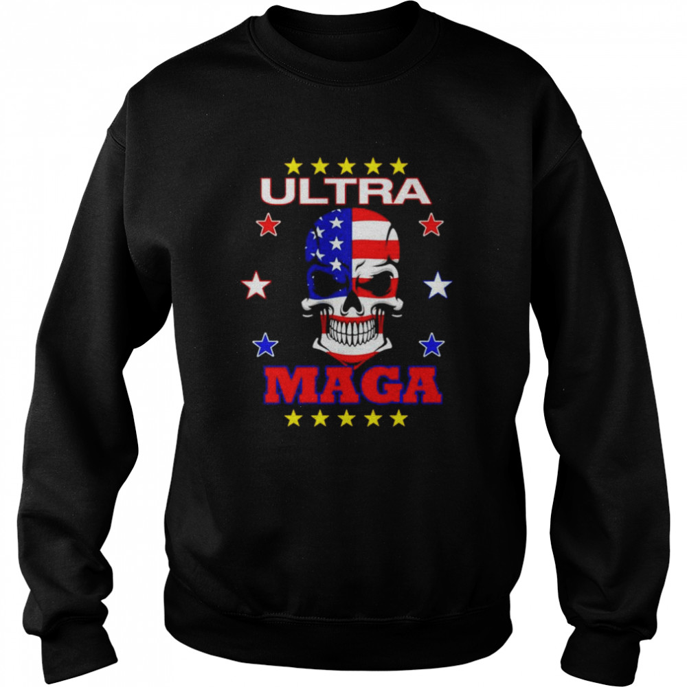 Skull American flag Ultra Maga  Unisex Sweatshirt