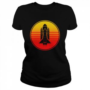 Spaceship Rocket launch synth wave Board game clothing Shirt Classic Women's T-shirt