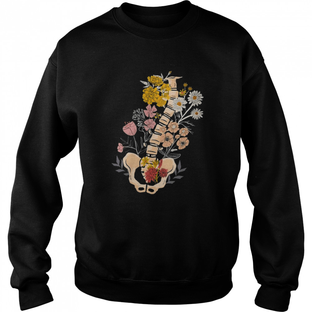 Spine Bone in flower Shirt Unisex Sweatshirt