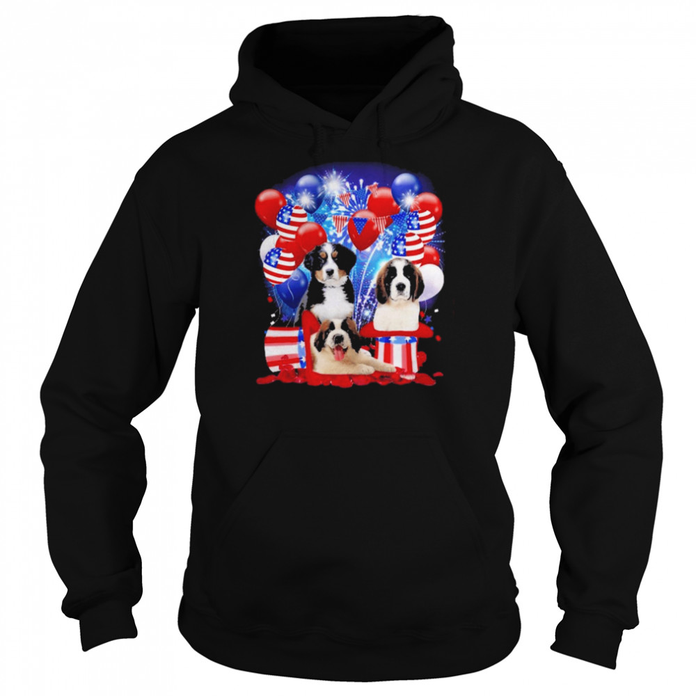 St Bernard Balloons Fireworks Shirt Unisex Hoodie