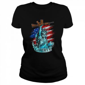 Statue of liberty new york city American flag 4th of july  Classic Women's T-shirt