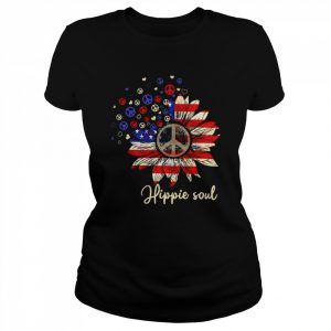 Sunflower American flag hippie soul  Classic Women's T-shirt