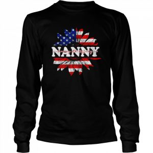 Sunflower American nanny patriotic usa flag 4th of july  Long Sleeved T-shirt