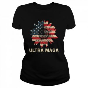 Sunflower vintage Donald Trump ultra maga American flag  Classic Women's T-shirt