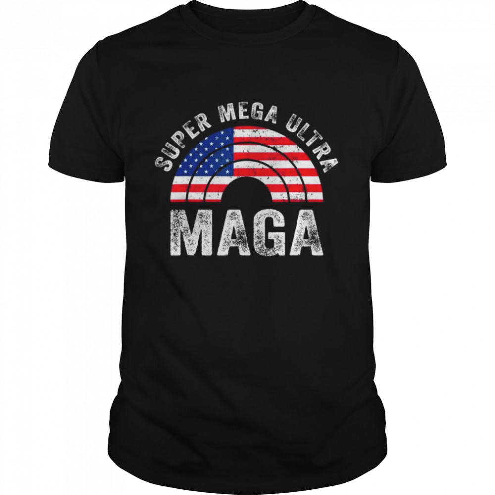 Super mega ultra maga us flag American ultra maga shirt