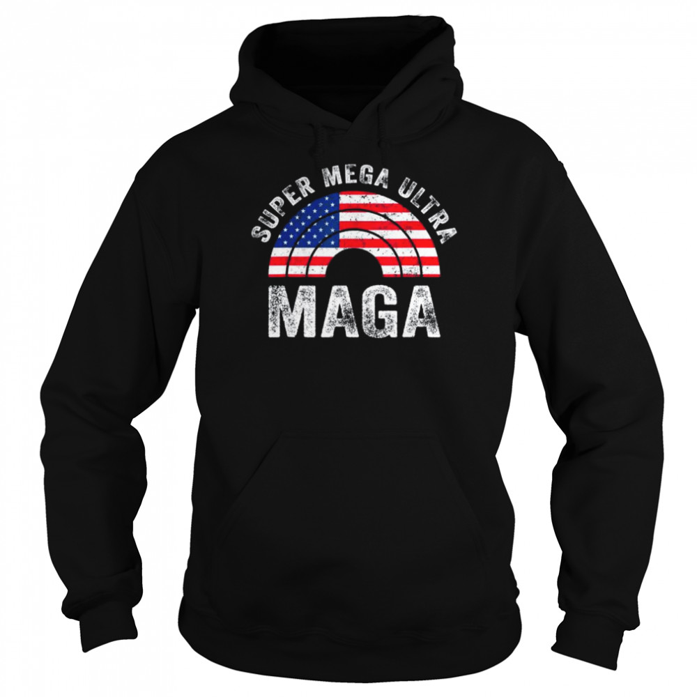 Super mega ultra maga us flag American ultra maga  Unisex Hoodie