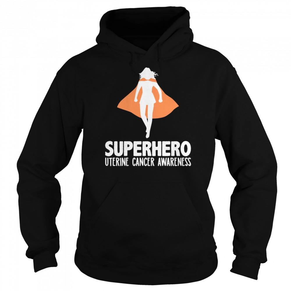 Superhero Uterine Cancer Awareness Shirt Unisex Hoodie