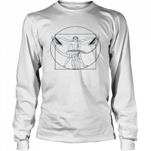 Synthesizer Vitruvian Man Techno House SynthShirt Long Sleeved T-shirt