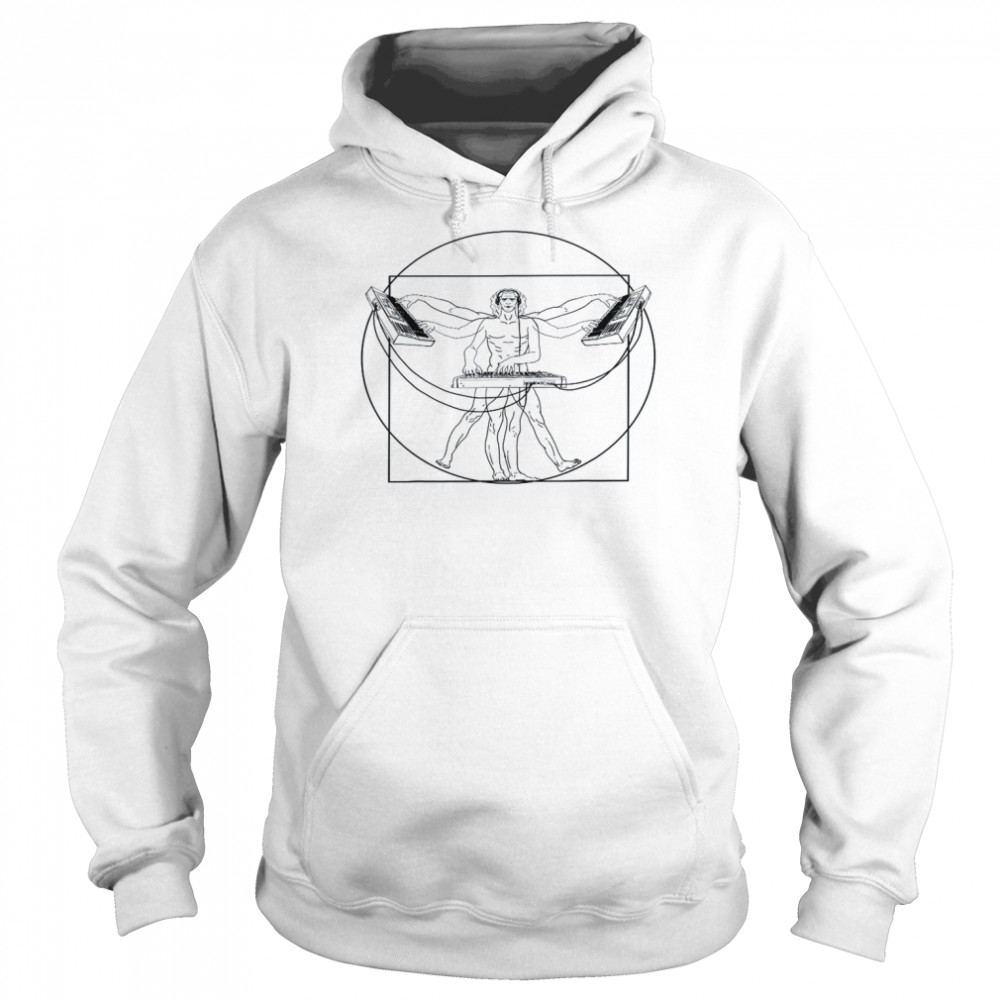 Synthesizer Vitruvian Man Techno House SynthShirt Unisex Hoodie