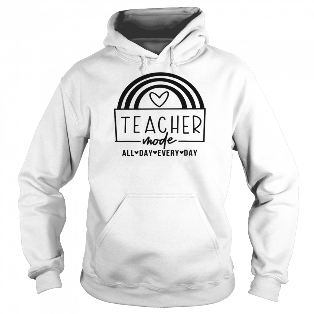 Teacher Mode All Day Every Day, Teacher Fall Y’all rainbowShirt Unisex Hoodie