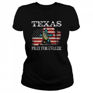 Texas Pray For Uvalde, Uvalde Texas American Flag Shirt Classic Women's T-shirt