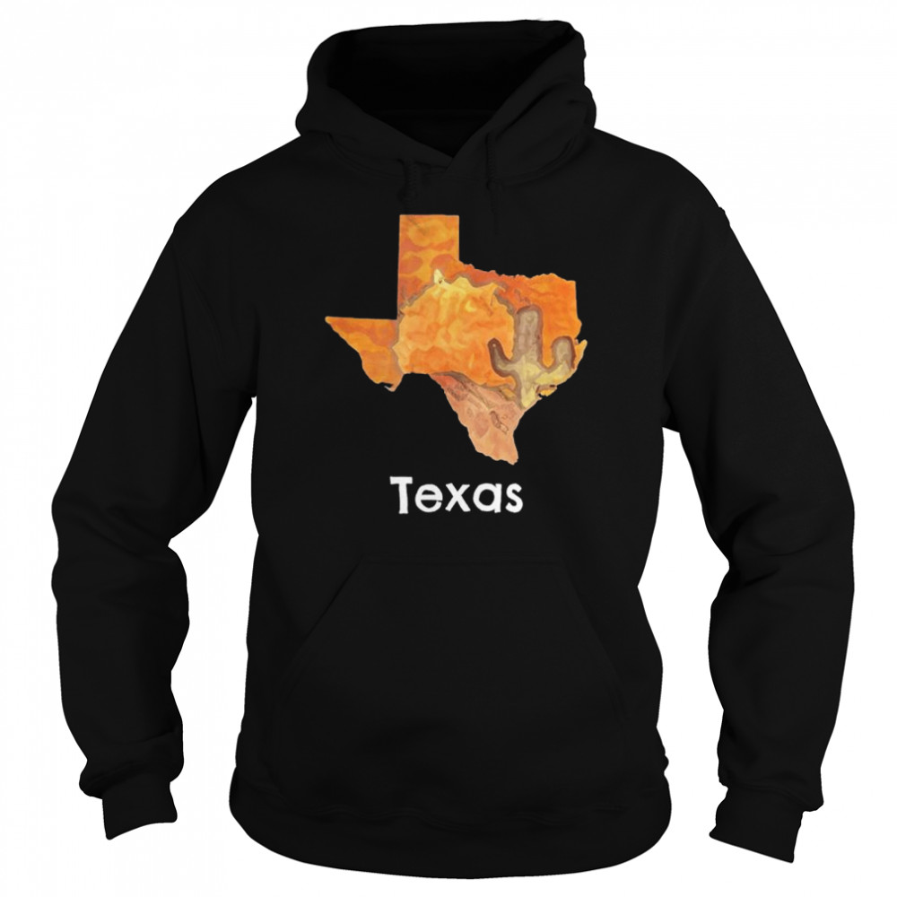 Texas shaped desert scenery  Unisex Hoodie